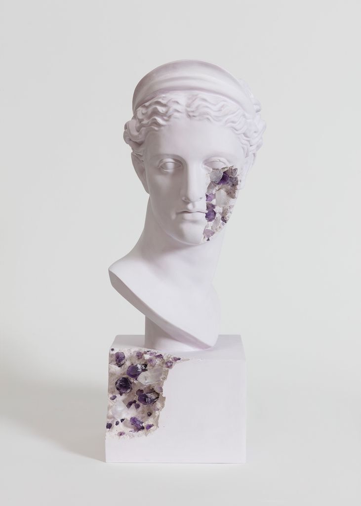 Amethyst Eroded Bust of Diane the Hunter (Named Diane of Versailles)
