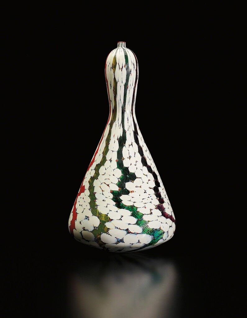 Unique 'Murrine con fasce verticali' vase