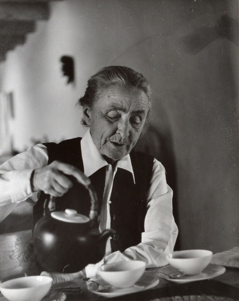 Georgia O'Keeffe Pouring Tea at the Ghost Ranch