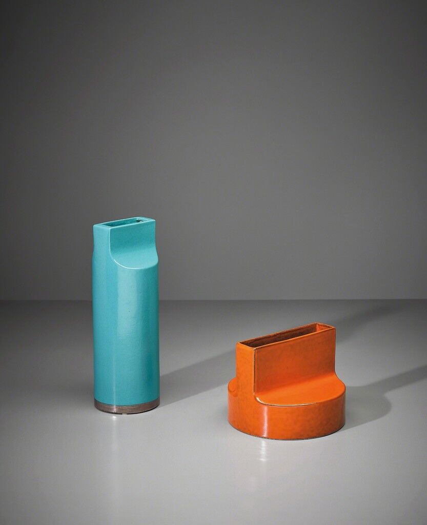 Two 'Fischietto' vases, model nos. 592 and 594, from the 'Ceramiche a colaggio' series