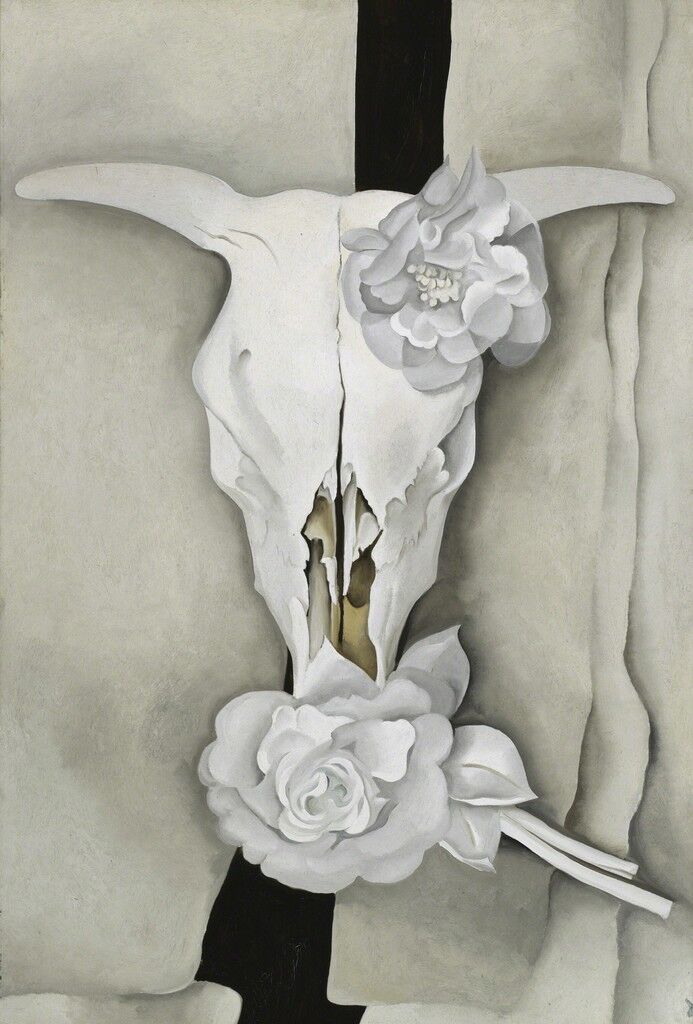 Cow's Skull with Calico Roses