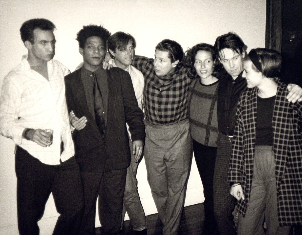 Andy Warhol, Photograph of Jean-Michel Basquiat, Bryan Ferry, Julian Schnabel, Jacqueline Beaurang, Paige Powell, and Others at a Party at Julian Schnabel's Apartment, 1985